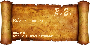 Rák Emese névjegykártya